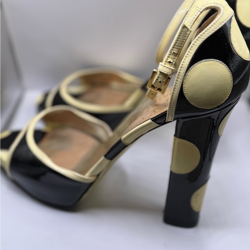Valentino Black and Cream Strappy Heels - Picture 5 of 14